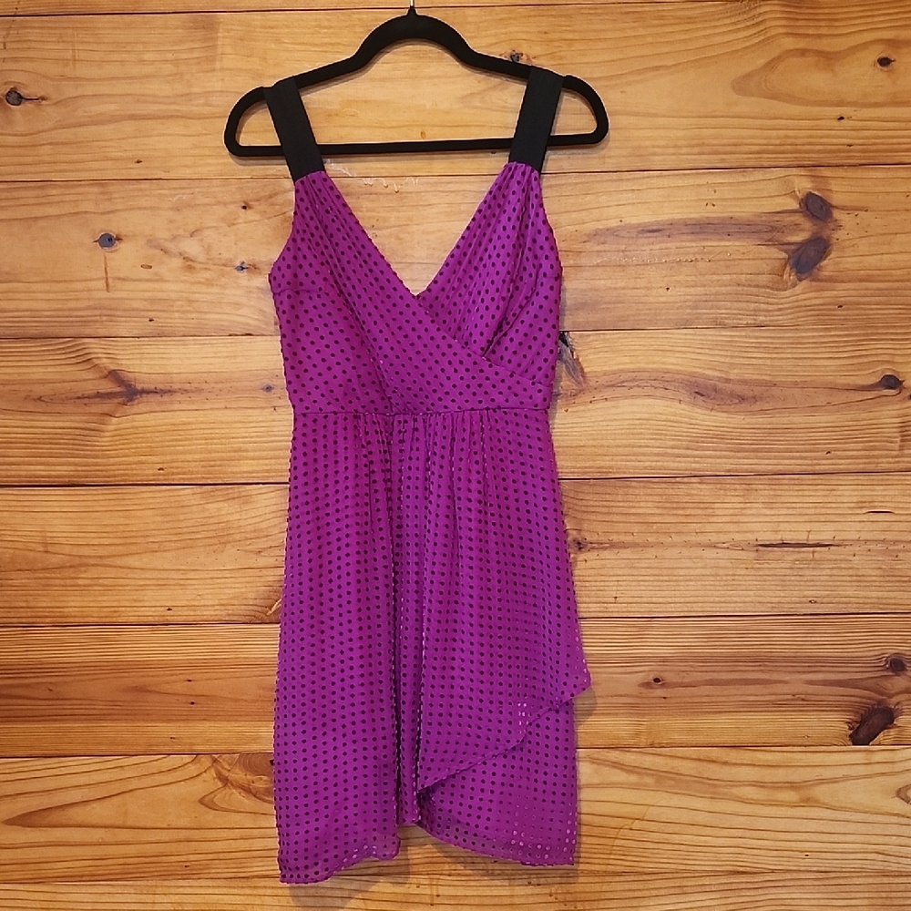 Anthropologie Tracy Reese NWT Silk Blend magenta Polka Dot Dress 4